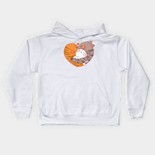 Heart Cuddling Cats Kids Hoodie